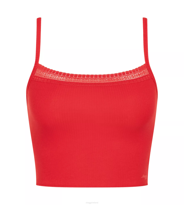 sloggi Loungewear | 22NZ307 Women GO RIBBED Top with spaghetti straps Campari