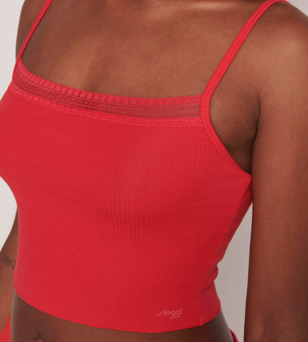 sloggi Loungewear | 22NZ307 Women GO RIBBED Top with spaghetti straps Campari